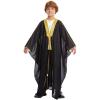 imageIDOPIP Muslim Thobe for Boys Islamic Arabic Kaftan Robe Ramadan Kids Long Sleeve Embroidery Tassels Open Front Cardigan ThobeBlack