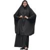 imageIDOPIP Two Pieces Jilbab Modest Dress for Muslim Women Long Maxi Khimar  Skirt with Hijab Burkas Islamic Abaya Dress OutfitBlack