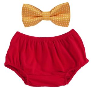 imageIDOPIP Baby Boys First 1st Valentines Day Birthday Cake Smash Outfit Gentleman Formal Bowtie and Diaper Covers Bloomers Shorts Clothes Set for Photo Props Party Red Bowtie 324 MonthsRed  Yellow Bowtie