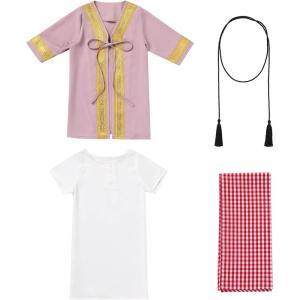 imageIDOPIP Muslim Baby Boys Ramadan Eid Outfit Cardigan Kaftan Thobe Arabic Islamic Abaya Dubai Robe Clothes with Head ScarfRopePurple