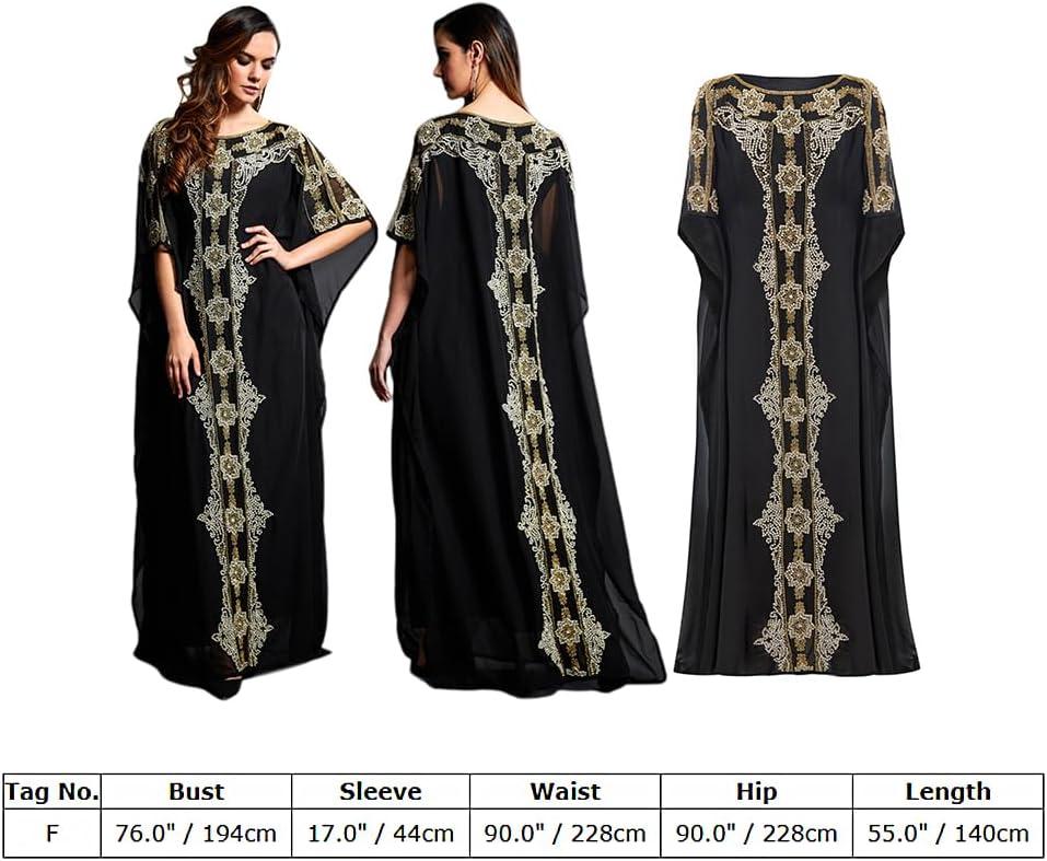 imageIDOPIP Embroidery Applique Abayas for Women Muslim Maxi Kaftan Dresses Full Cover Islamic Dubai Robe Ramadan Casual Moroccan