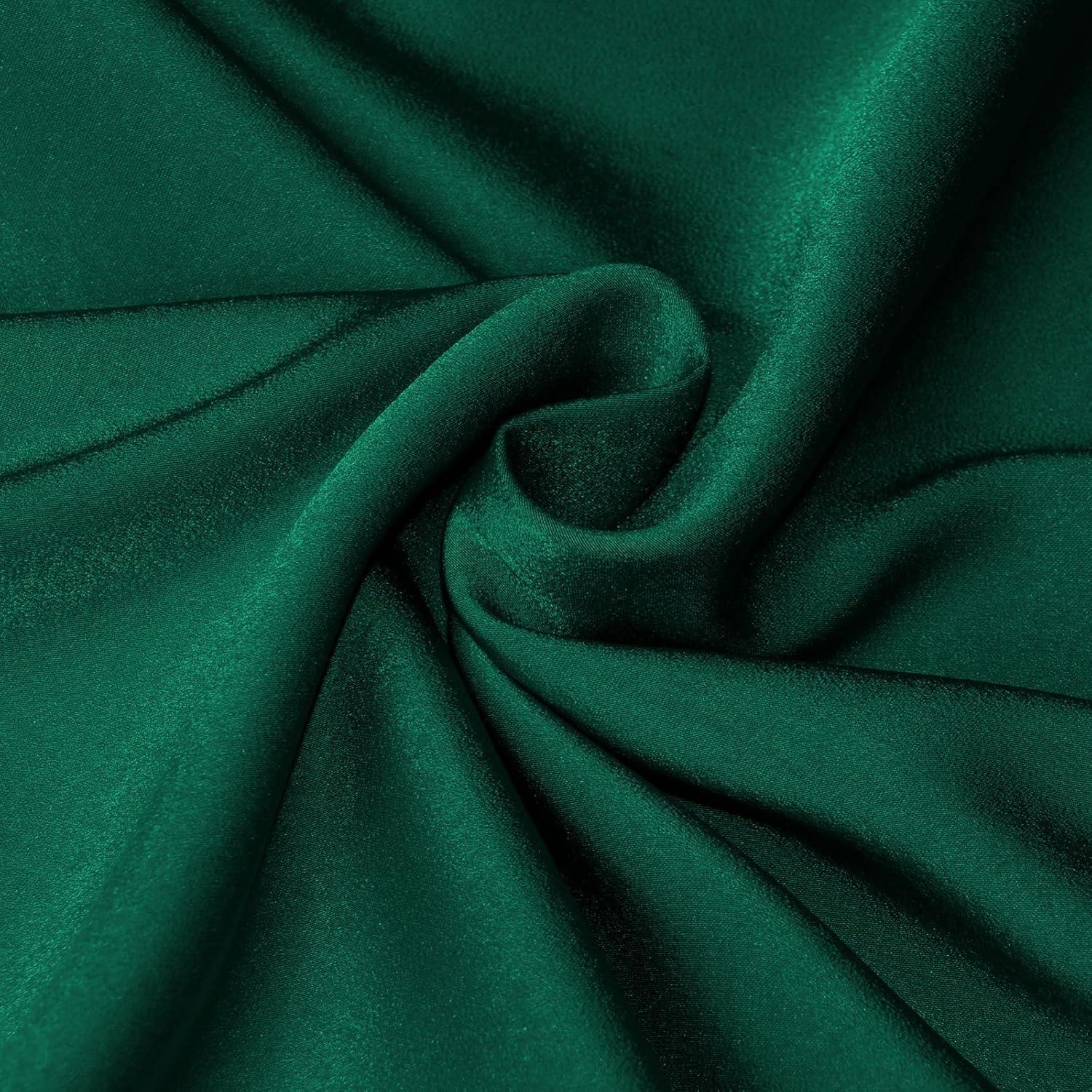 imageIDOPIP Women Elegant Satin Dress Sleeveless Halter Prom Party Gown Cocktail Bridesmaid Wedding Guest Outfit Formal Maxi DressGreen
