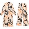 imageIDOPIP Abaya Dress for Women Muslim Set Long Sleeve Ramadan Islamic Dress Shirt with Pants 2PCS Dubai Prayer Casual ClothesApricot  Print