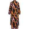 imageIDOPIP Abaya Dress for Women Muslim Set Long Sleeve Ramadan Islamic Dress Shirt with Pants 2PCS Dubai Prayer Casual ClothesBlack  Print