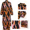 imageIDOPIP Abaya Dress for Women Muslim Set Long Sleeve Ramadan Islamic Dress Shirt with Pants 2PCS Dubai Prayer Casual ClothesBlack  Print