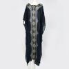 imageIDOPIP Embroidery Applique Abayas for Women Muslim Maxi Kaftan Dresses Full Cover Islamic Dubai Robe Ramadan Casual Moroccan