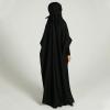 imageIDOPIP Muslim Dress for Girls One Piece Long Sleeve Islamic Prayer Dress with Hijab Casual Maxi Kaftan Abaya Gown ClothesBlack