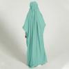 imageIDOPIP Muslim Dress for Girls One Piece Long Sleeve Islamic Prayer Dress with Hijab Casual Maxi Kaftan Abaya Gown ClothesLight Green
