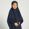 imageIDOPIP Muslim Dress for Girls One Piece Long Sleeve Islamic Prayer Dress with Hijab Casual Maxi Kaftan Abaya Gown ClothesNavy Blue
