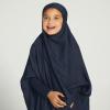 imageIDOPIP Muslim Dress for Girls One Piece Long Sleeve Islamic Prayer Dress with Hijab Casual Maxi Kaftan Abaya Gown ClothesNavy Blue