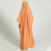 imageIDOPIP Muslim Dress for Girls One Piece Long Sleeve Islamic Prayer Dress with Hijab Casual Maxi Kaftan Abaya Gown ClothesOrange