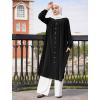imageIDOPIP Muslim Long Dress for Women Long Sleeve Maxi Button Shirt Abayas Casual Kaftan Dubai Oversize Robe Islamic Clothing