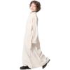 imageIDOPIP Muslim Thobe for Boys Kids Long Sleeve Islamic Arabic Kaftan Robe Middle East Dubai Prayer Dress Clothes with PocketsBeige