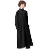 imageIDOPIP Muslim Thobe for Boys Kids Long Sleeve Islamic Arabic Kaftan Robe Middle East Dubai Prayer Dress Clothes with PocketsBlack
