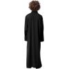 imageIDOPIP Muslim Thobe for Boys Kids Long Sleeve Islamic Arabic Kaftan Robe Middle East Dubai Prayer Dress Clothes with PocketsBlack