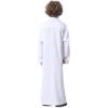 imageIDOPIP Muslim Thobe for Boys Kids Long Sleeve Islamic Arabic Kaftan Robe Middle East Dubai Prayer Dress Clothes with PocketsWhite