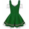 imageIDOPIP Oktoberfest Costume Women German Beer Festival Dress Traditional Bavarian Dirndl Dress Wench Carnival Halloween OutfitGreen