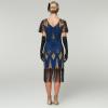 imageIDOPIP Women 1920s Flapper Gatsby Dress Vintage Sparkle Sequins Fringe Tassel Cocktail Party Dress Cosplay Halloween CostumeBlue