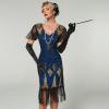 imageIDOPIP Women 1920s Flapper Gatsby Dress Vintage Sparkle Sequins Fringe Tassel Cocktail Party Dress Cosplay Halloween CostumeBlue