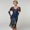 imageIDOPIP Women 1920s Flapper Gatsby Dress Vintage Sparkle Sequins Fringe Tassel Cocktail Party Dress Cosplay Halloween CostumeBlue