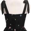 imageIDOPIP Women 1950s Vintage StrawberryCherrySequin Star Print Cocktail Mesh Dress Self Tie Straps Retro Wedding Guest DressBlackstar Print