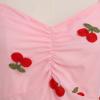 imageIDOPIP Women 1950s Vintage StrawberryCherrySequin Star Print Cocktail Mesh Dress Self Tie Straps Retro Wedding Guest DressPinkcherry Print
