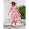 imageIDOPIP Women 1950s Vintage StrawberryCherrySequin Star Print Cocktail Mesh Dress Self Tie Straps Retro Wedding Guest DressPinkstrawberry Print