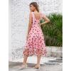 imageIDOPIP Women 1950s Vintage StrawberryCherrySequin Star Print Cocktail Mesh Dress Self Tie Straps Retro Wedding Guest DressPinkstrawberry Print