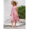 imageIDOPIP Women 1950s Vintage StrawberryCherrySequin Star Print Cocktail Mesh Dress Self Tie Straps Retro Wedding Guest DressPinkstrawberry Print
