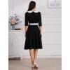 imageIDOPIP Women 1950s Vintage Stripe Swing Dress Halloween Costume Audrey Hepburn Style Cosplay Outfit Cocktail Party Midi DressBlack
