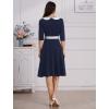imageIDOPIP Women 1950s Vintage Stripe Swing Dress Halloween Costume Audrey Hepburn Style Cosplay Outfit Cocktail Party Midi DressNavy Blue