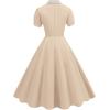 imageIDOPIP Women 1950s Vintage Swing Dress Puff Sleeve Cocktail Party Dress Formal Rockabilly Evening Elegant Retro Midi DressApricot