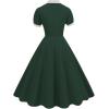 imageIDOPIP Women 1950s Vintage Swing Dress Puff Sleeve Cocktail Party Dress Formal Rockabilly Evening Elegant Retro Midi DressBlackish Green