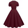 imageIDOPIP Women 1950s Vintage Swing Dress Puff Sleeve Cocktail Party Dress Formal Rockabilly Evening Elegant Retro Midi DressWine