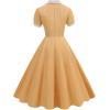 imageIDOPIP Women 1950s Vintage Swing Dress Puff Sleeve Cocktail Party Dress Formal Rockabilly Evening Elegant Retro Midi DressYellow
