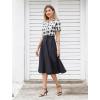 imageIDOPIP Women 50s Vintage Cocktail Party Swing Dress Audrey Hepburn Halloween Costume Elegant Short Sleeve Button Pinup DressBlack Plaid