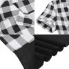 imageIDOPIP Women 50s Vintage Cocktail Party Swing Dress Audrey Hepburn Halloween Costume Elegant Short Sleeve Button Pinup DressBlack Plaid