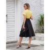imageIDOPIP Women 50s Vintage Cocktail Party Swing Dress Audrey Hepburn Halloween Costume Elegant Short Sleeve Button Pinup DressYellow