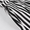 imageIDOPIP Women Black Striped Halloween Cosplay Costume Dress Elegant Tie Neck Midi Dress 1950s Vintage Cocktail Shirt DressBlack and White