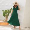 imageIDOPIP Women Casual Swiss Dot Tiered Maxi Dress with Belt Beach Summer Wedding Guest Sundress Elegant Cocktail Evening Outfit