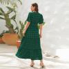 imageIDOPIP Women Casual Swiss Dot Tiered Maxi Dress with Belt Beach Summer Wedding Guest Sundress Elegant Cocktail Evening Outfit