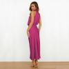 imageIDOPIP Women Elegant Satin Dress Sleeveless Halter Prom Party Gown Cocktail Bridesmaid Wedding Guest Outfit Formal Maxi DressHot Pink