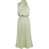 imageIDOPIP Women Elegant Satin Dress Sleeveless Halter Prom Party Gown Cocktail Bridesmaid Wedding Guest Outfit Formal Maxi DressLight Green