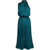imageIDOPIP Women Elegant Satin Dress Sleeveless Halter Prom Party Gown Cocktail Bridesmaid Wedding Guest Outfit Formal Maxi DressPeacock Blue