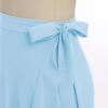 imageIDOPIP Women Irregular HighLow Hem Wrap Skirt Elegant High Waist Tie Side Midi Skirt Casual Summer Beach Ruffle Aline SkirtBlue