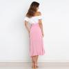 imageIDOPIP Women Irregular HighLow Hem Wrap Skirt Elegant High Waist Tie Side Midi Skirt Casual Summer Beach Ruffle Aline SkirtPink