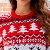 imageIDOPIP Women Long Sleeve Christmas Pullover Sweater 2024 Top Crewneck Winter Casual Xmas Knitted Top Reindeer SweatshirtsRed