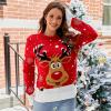 imageIDOPIP Women Long Sleeve Christmas Pullover Sweater 2024 Top Crewneck Winter Casual Xmas Knitted Top Reindeer SweatshirtsRedreindeer