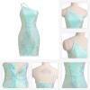 imageIDOPIP Women Sexy One Shoulder Sparkle Sequin Bodycon Dress Glitter Cocktail Party Mini Dress Elegant Fitted Homecoming DressGreen