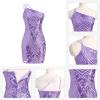 imageIDOPIP Women Sexy One Shoulder Sparkle Sequin Bodycon Dress Glitter Cocktail Party Mini Dress Elegant Fitted Homecoming DressPurple